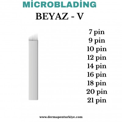 BEYAZ V Micoblading Kalıcı Makyaj İğneleri